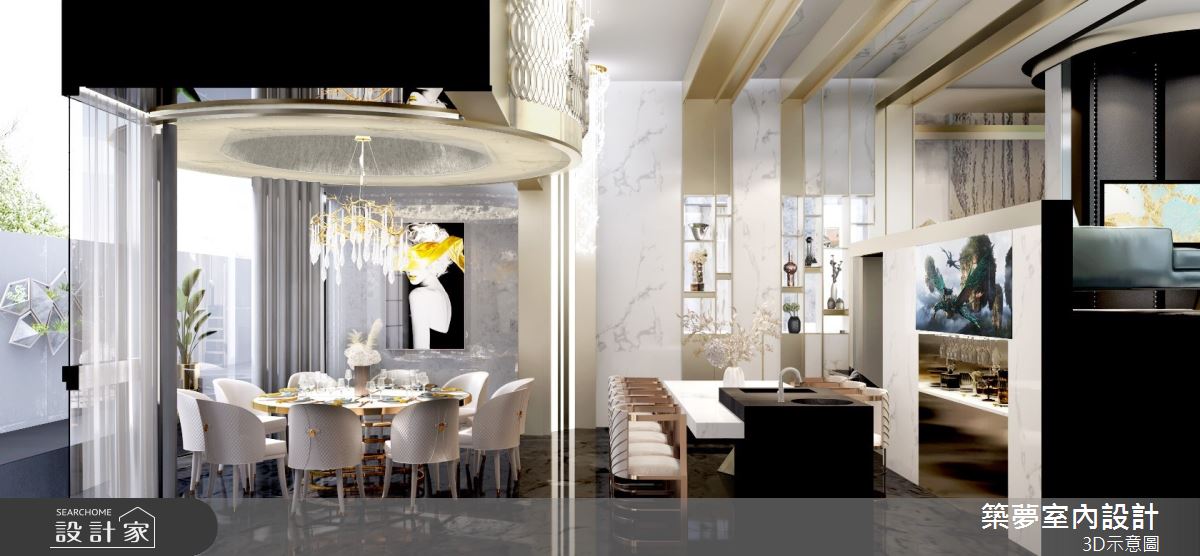 200坪中古屋(5~15年)＿奢華風餐廳案例圖片＿築夢室內設計＿築夢_17之3