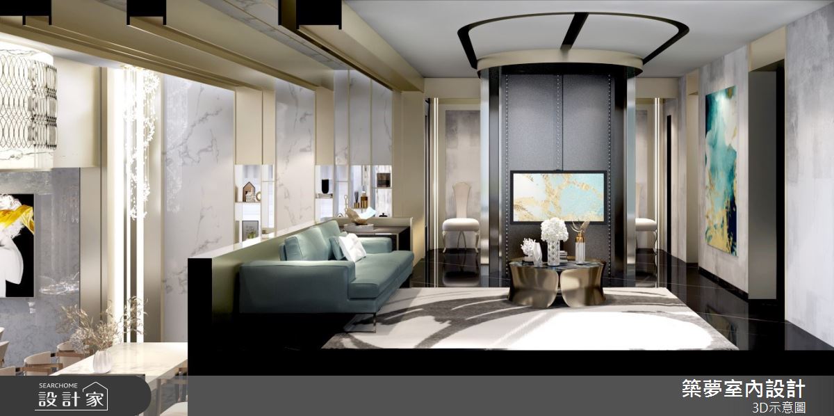 200坪中古屋(5~15年)＿奢華風客廳案例圖片＿築夢室內設計＿築夢_17之2