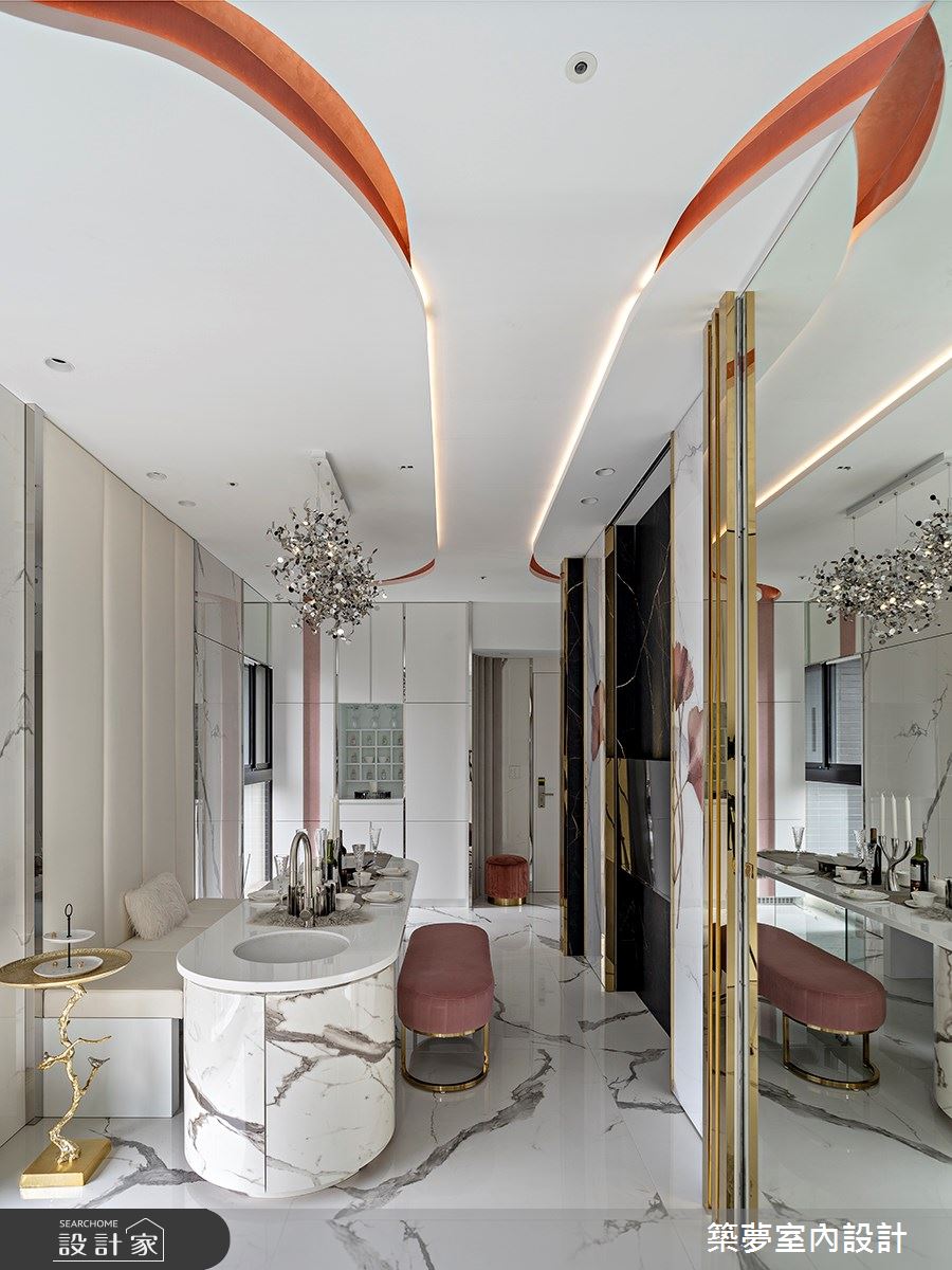 25坪新成屋(5年以下)＿新古典餐廳吧檯中島案例圖片＿築夢室內設計＿築夢_21之9