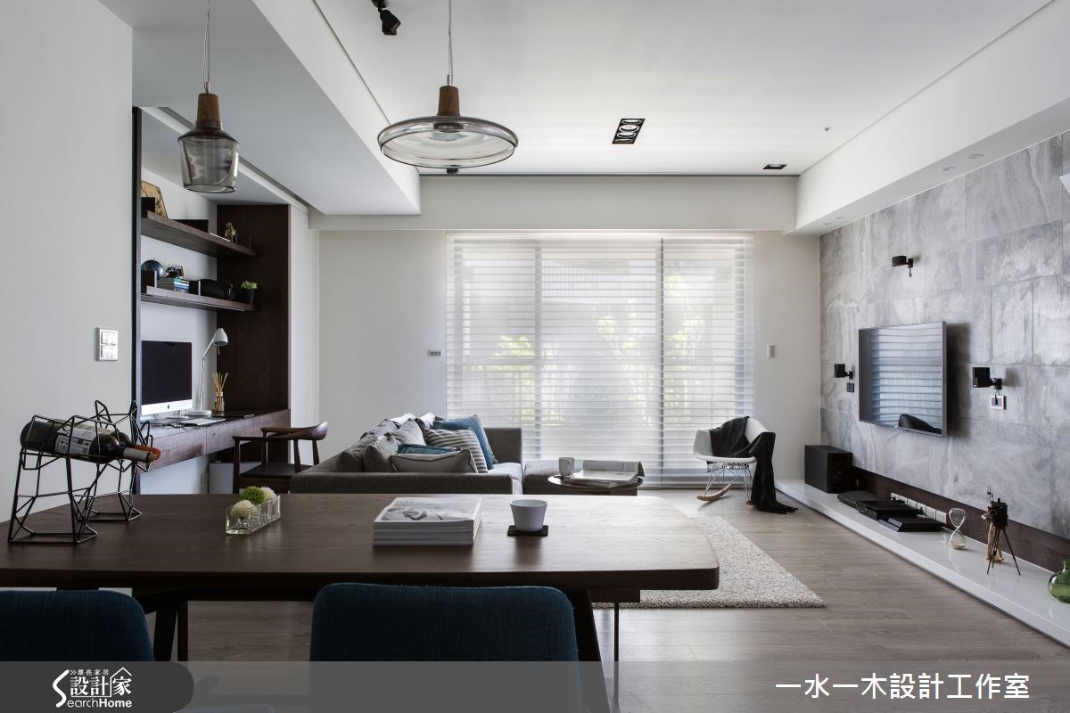 28坪新成屋(5年以下)＿簡約風客廳餐廳書房案例圖片＿一水一木設計工作室＿一水一木_02之1