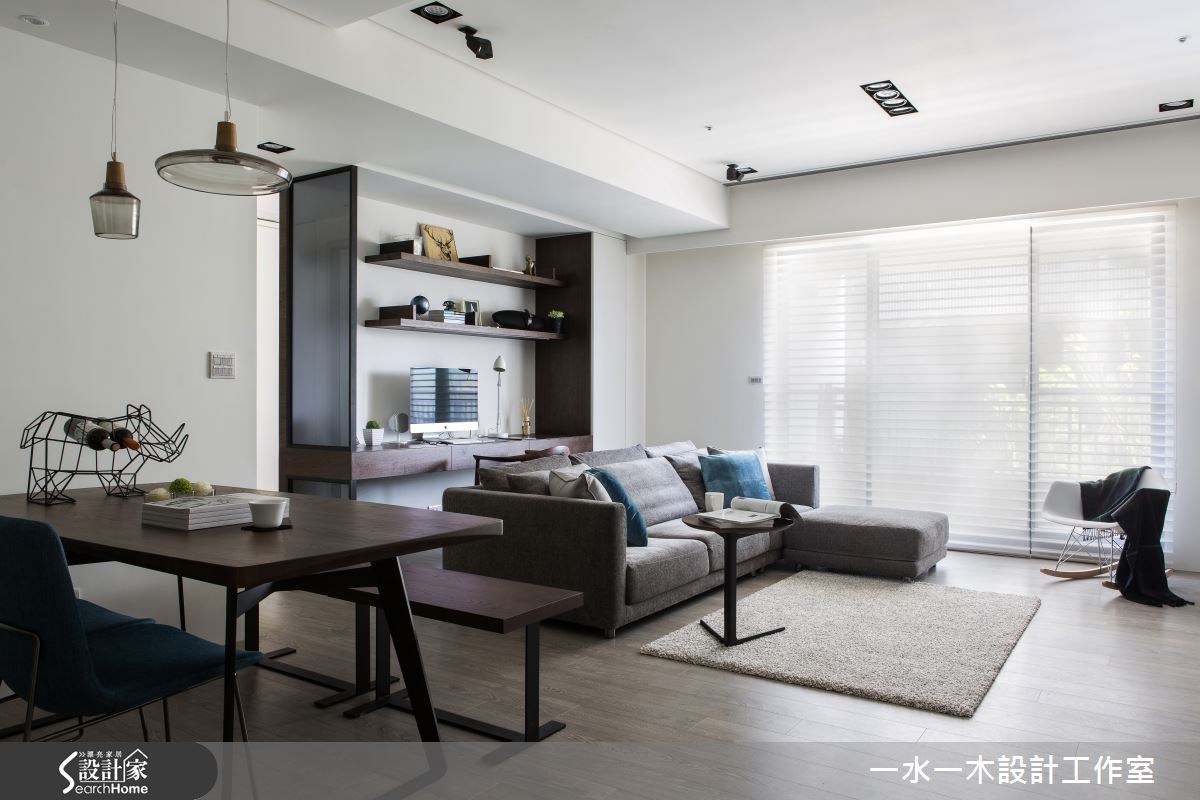 28坪新成屋(5年以下)＿簡約風客廳餐廳書房案例圖片＿一水一木設計工作室＿一水一木_02之2