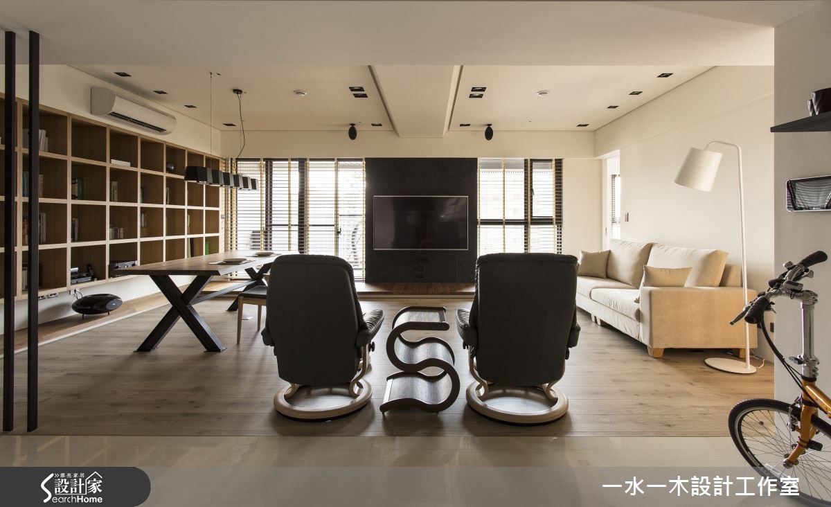 31坪新成屋(5年以下)＿休閒風客廳餐廳書房案例圖片＿一水一木設計工作室＿一水一木_03之4