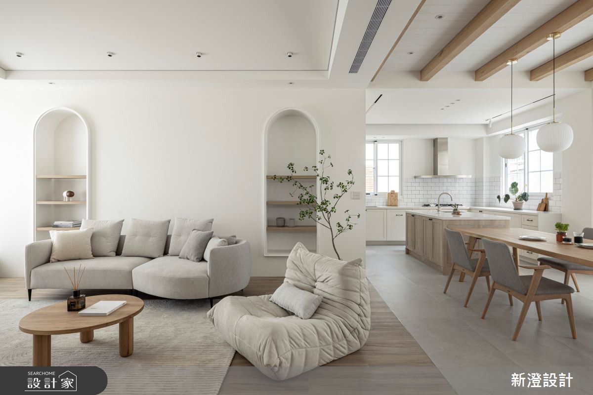 101坪老屋(31~40年)＿現代風客廳餐廳廚房中島案例圖片＿新澄設計＿新澄_74之4