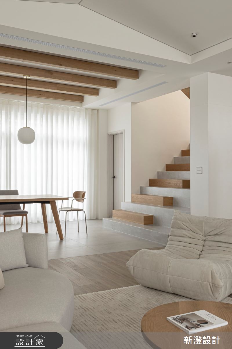 101坪老屋(31~40年)＿現代風客廳餐廳樓梯案例圖片＿新澄設計＿新澄_74之17