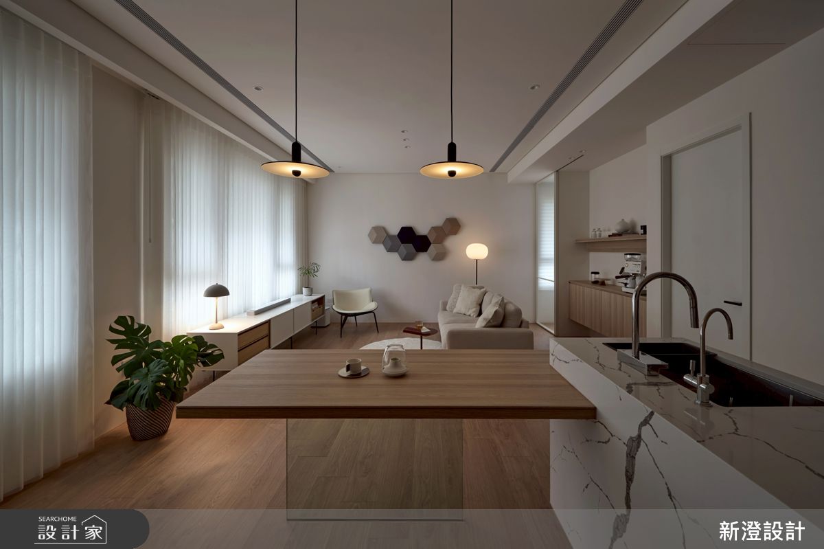 28坪新成屋(5年以下)＿北歐簡約風客廳餐廳中島案例圖片＿新澄設計＿新澄_81之3