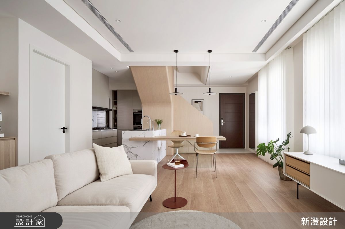 28坪新成屋(5年以下)＿北歐簡約風玄關客廳餐廳廚房中島案例圖片＿新澄設計＿新澄_81之9