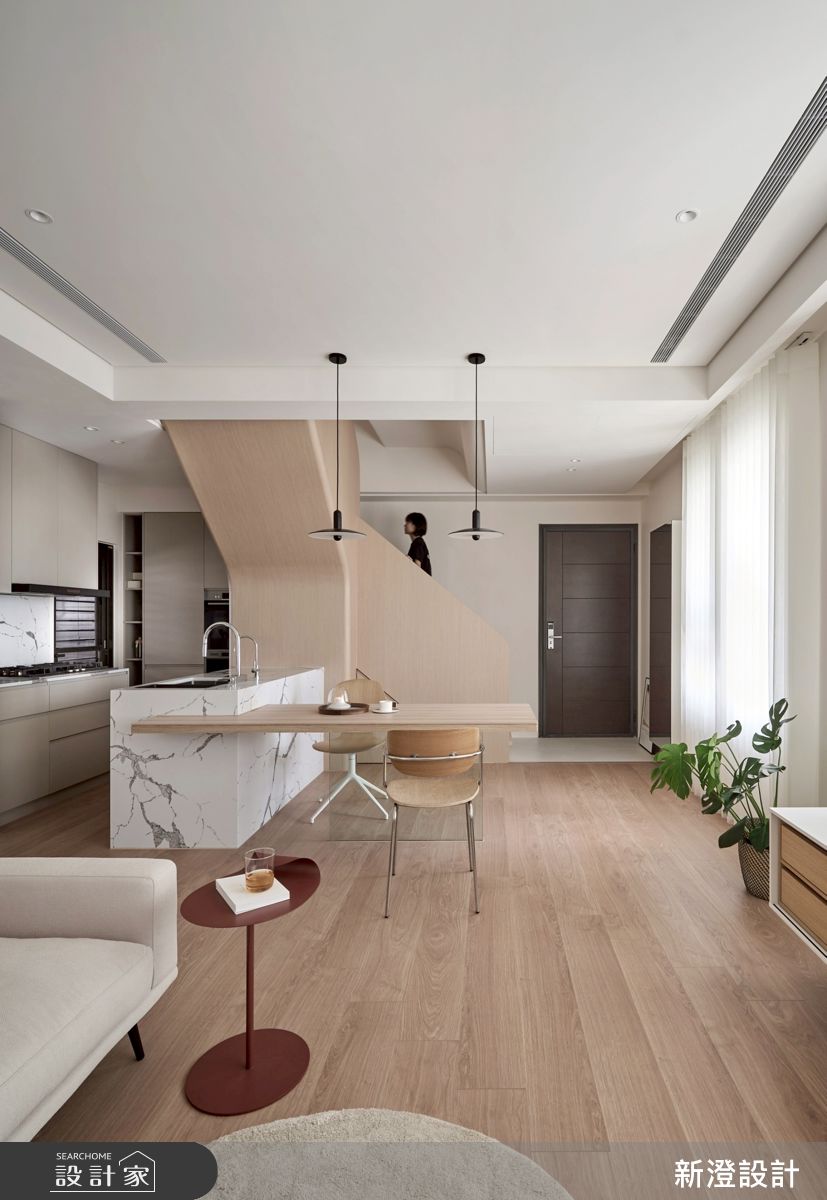 28坪新成屋(5年以下)＿北歐簡約風玄關客廳餐廳廚房中島案例圖片＿新澄設計＿新澄_81之11