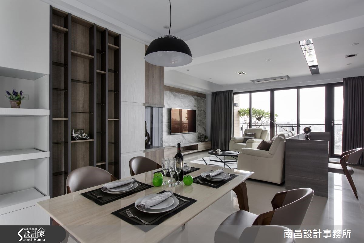 32坪新成屋(5年以下)＿現代風客廳餐廳書房案例圖片＿南邑設計事務所＿南邑_16之12