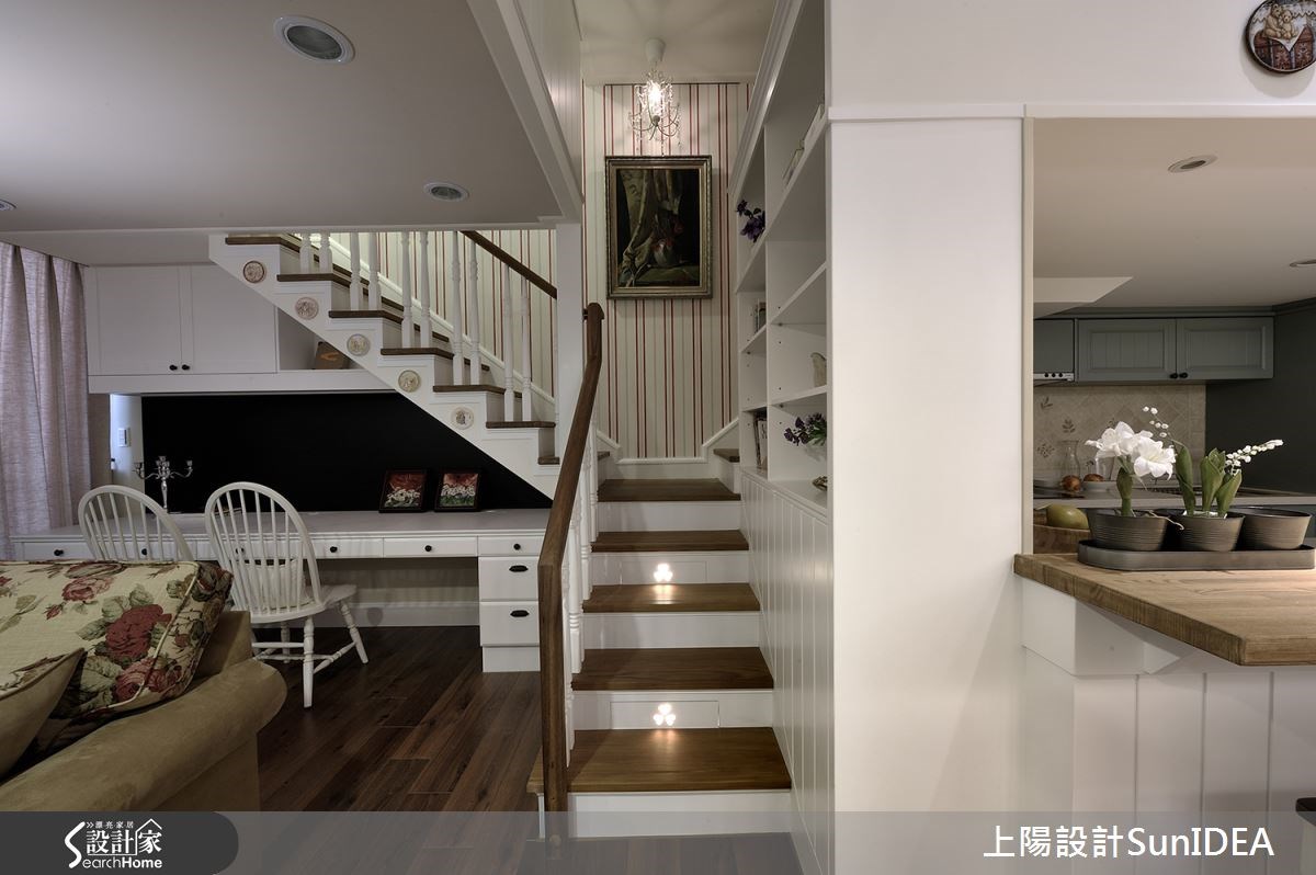 18坪新成屋(5年以下)＿鄉村風書房樓梯案例圖片＿上陽設計＿上陽_16之4