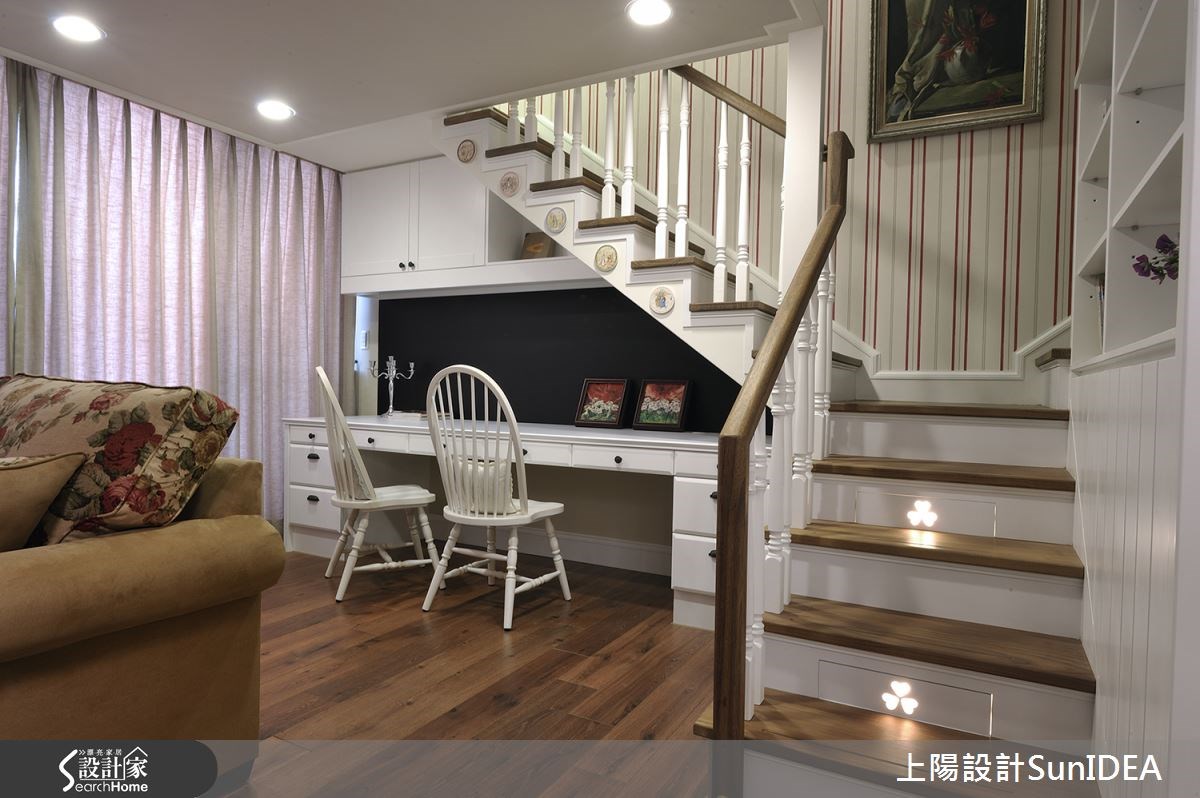 18坪新成屋(5年以下)＿鄉村風書房樓梯案例圖片＿上陽設計＿上陽_16之5