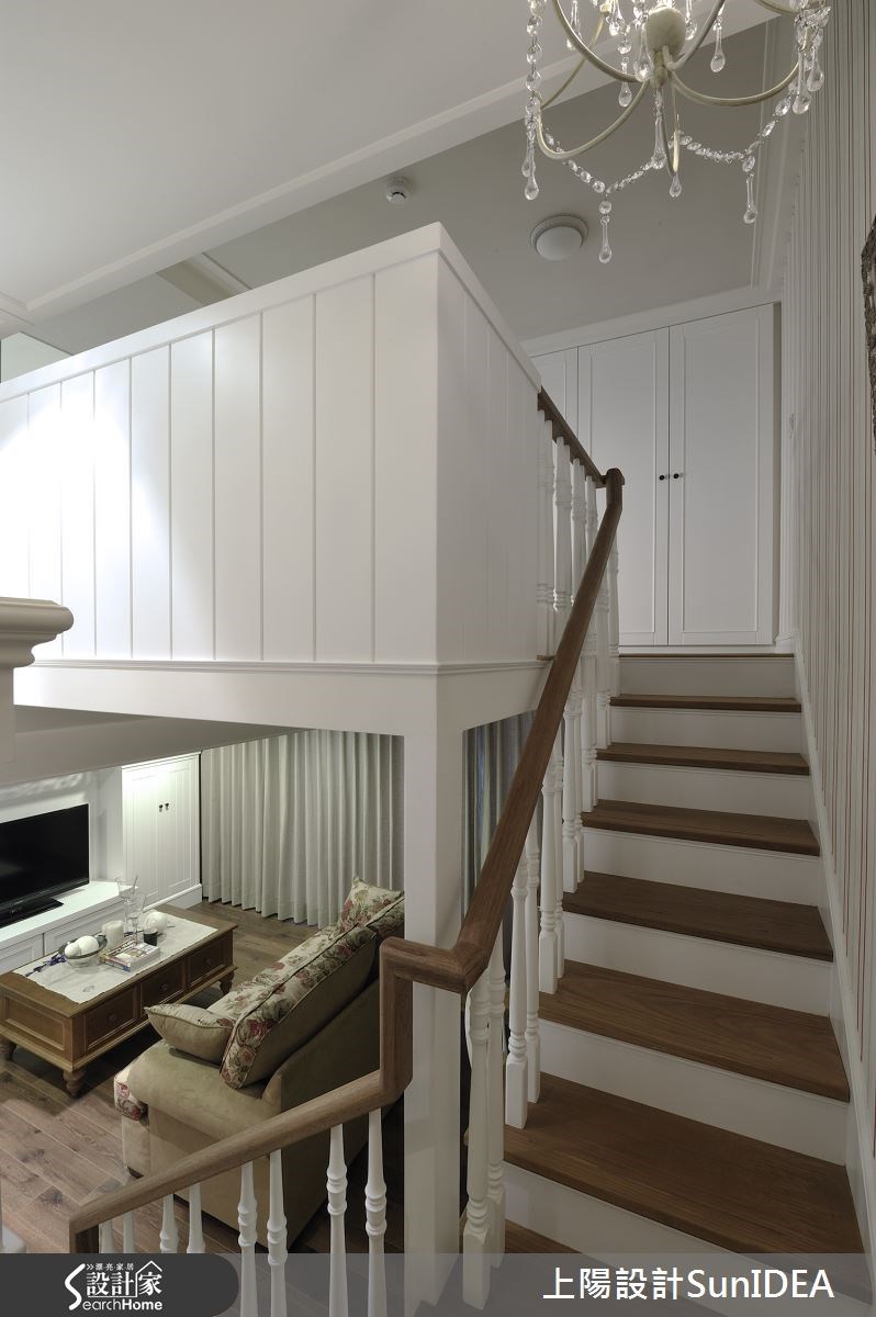18坪新成屋(5年以下)＿鄉村風客廳樓梯案例圖片＿上陽設計＿上陽_16之18