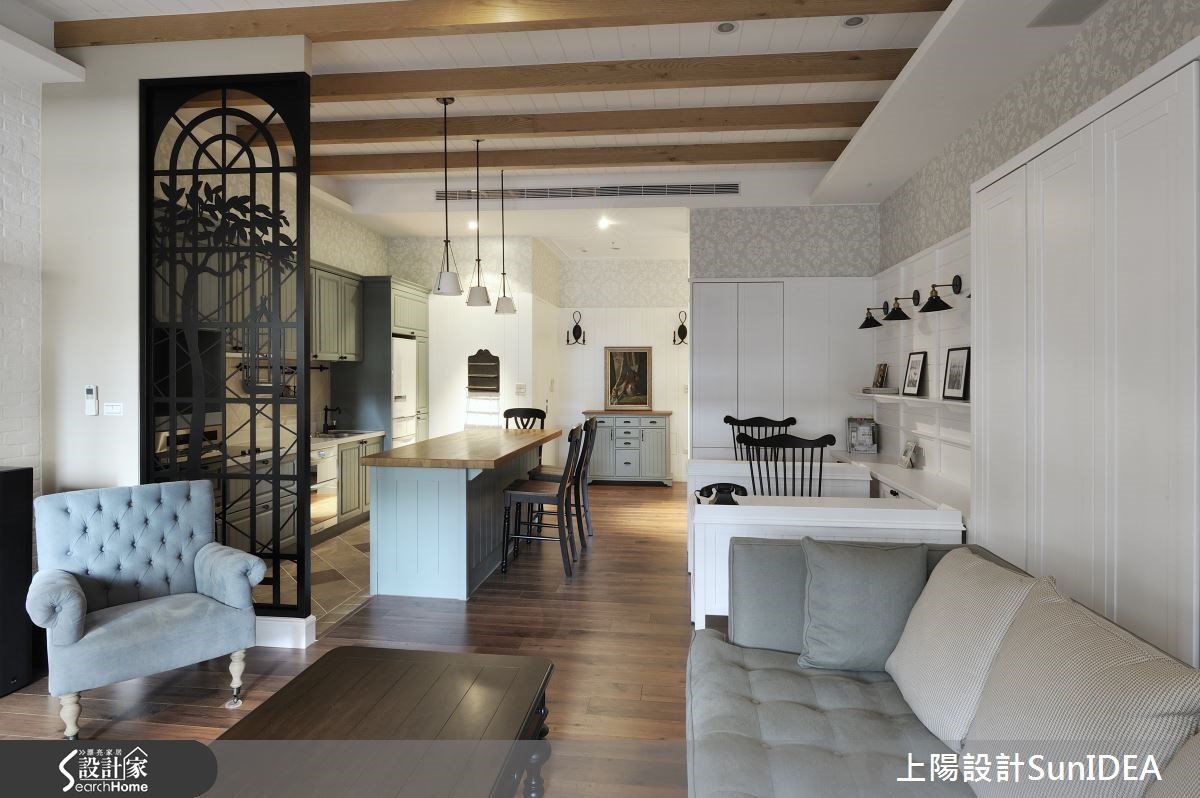 17坪新成屋(5年以下)＿鄉村風客廳餐廳吧檯書房案例圖片＿上陽設計＿上陽_17之8