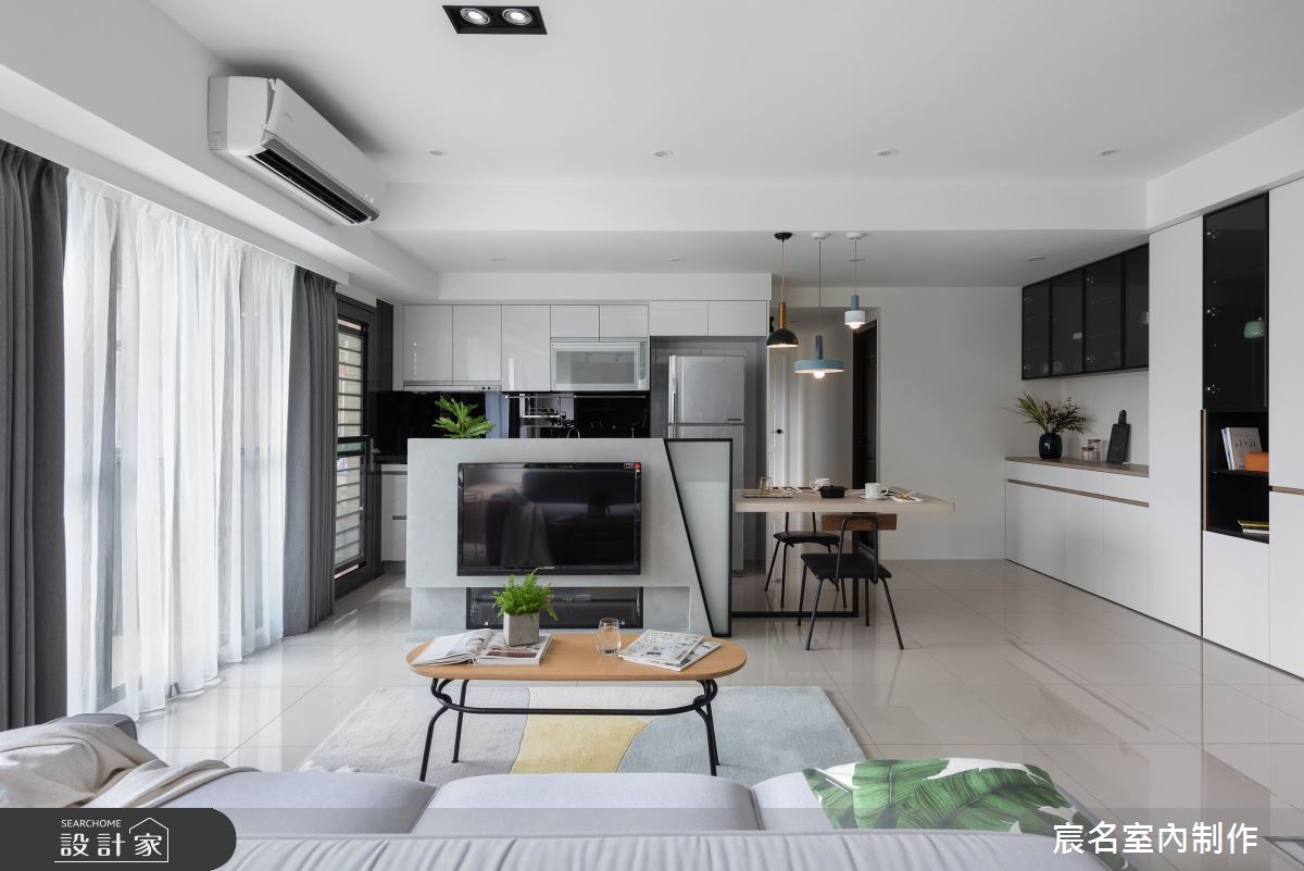 33坪新成屋(5年以下)＿簡約風客廳案例圖片＿宸名設計有限公司＿宸名_軸線之3