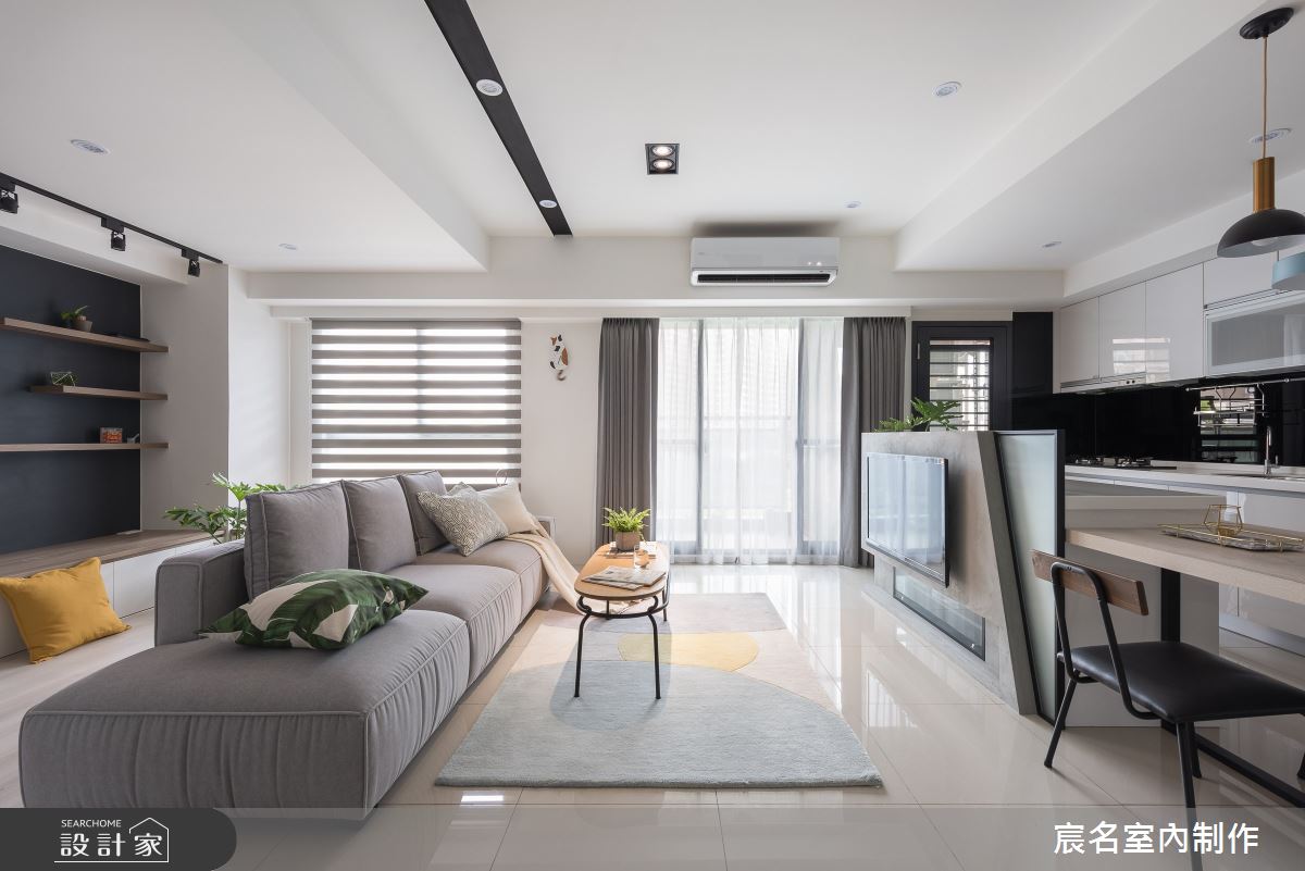 33坪新成屋(5年以下)＿簡約風客廳案例圖片＿宸名設計有限公司＿宸名_軸線之2