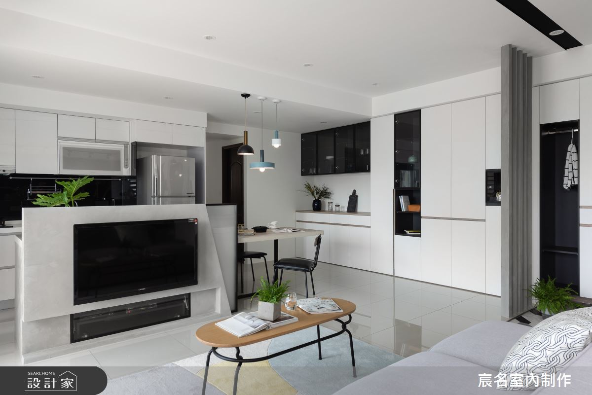 33坪新成屋(5年以下)＿簡約風客廳案例圖片＿宸名設計有限公司＿宸名_軸線之4
