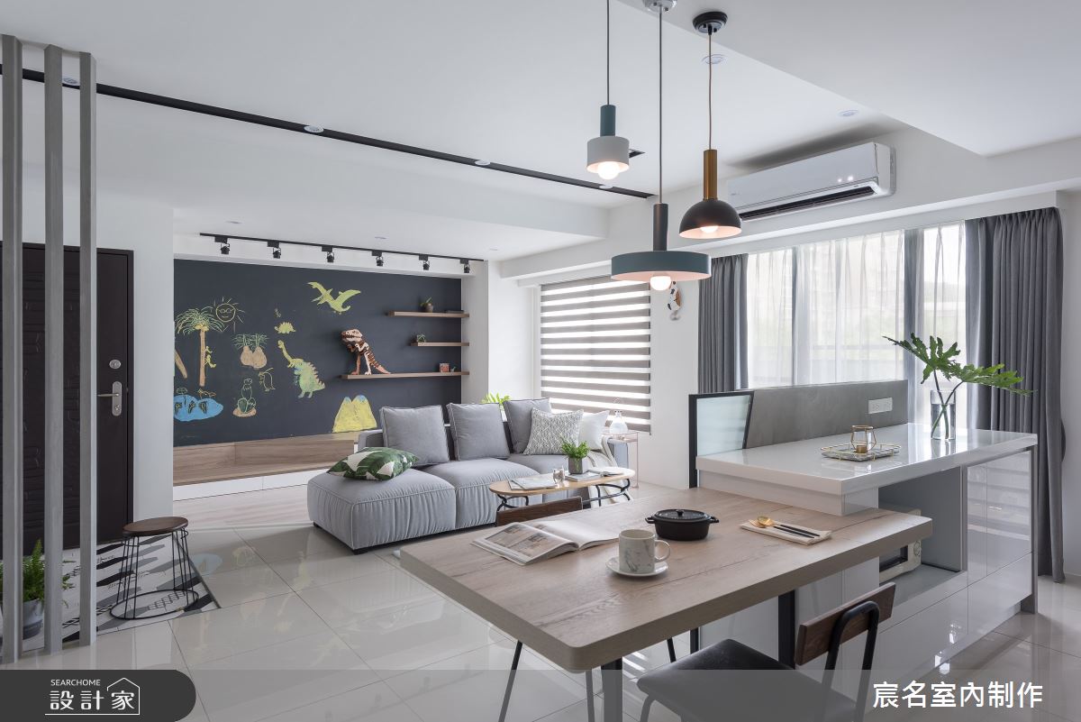 33坪新成屋(5年以下)＿簡約風客廳餐廳案例圖片＿宸名設計有限公司＿宸名_軸線之7