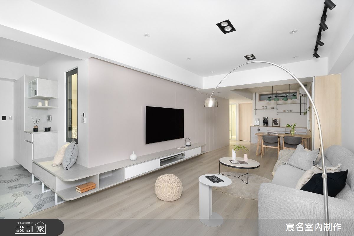 25坪老屋(31~40年)＿簡約風玄關客廳餐廳案例圖片＿宸名設計有限公司＿宸名_沐日之3