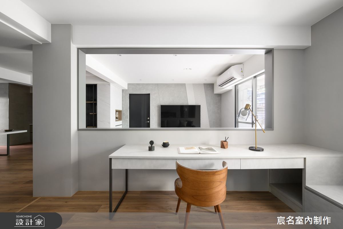 25坪老屋(41~50年)＿簡約風客廳書房工作區案例圖片＿宸名設計有限公司＿宸名_曜岩之7