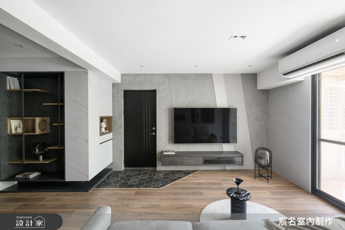 25坪老屋(41~50年)＿簡約風玄關客廳案例圖片＿宸名設計有限公司＿宸名_曜岩之1