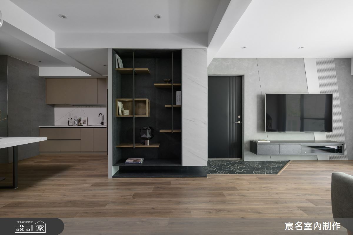 25坪老屋(41~50年)＿簡約風玄關客廳餐廳案例圖片＿宸名設計有限公司＿宸名_曜岩之13