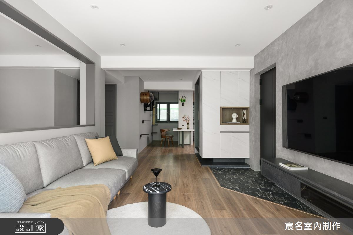 25坪老屋(41~50年)＿簡約風玄關客廳餐廳案例圖片＿宸名設計有限公司＿宸名_曜岩之12