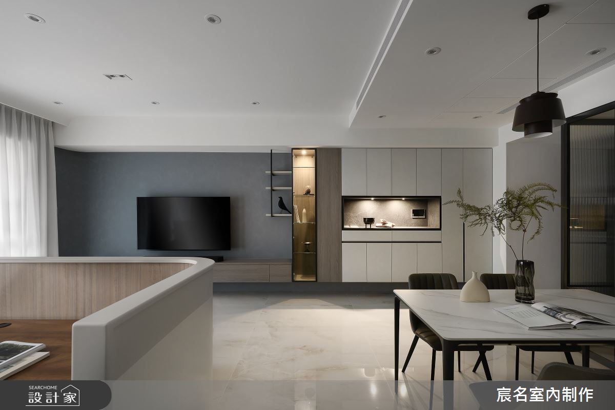 15坪新成屋(5年以下)＿現代風客廳餐廳書房工作區案例圖片＿宸名設計有限公司＿宸名_暮靄之11