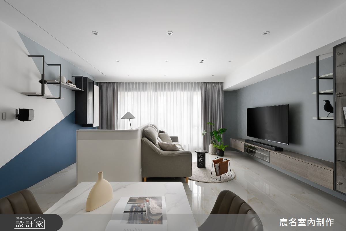 15坪新成屋(5年以下)＿現代風客廳餐廳工作區案例圖片＿宸名設計有限公司＿宸名_暮靄之7