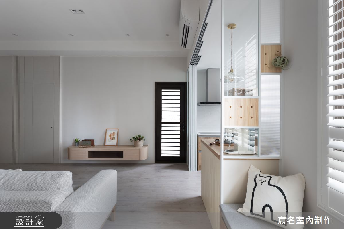 18坪新成屋(5年以下)＿日式無印風客廳廚房臥榻案例圖片＿宸名設計有限公司＿宸名_20之13