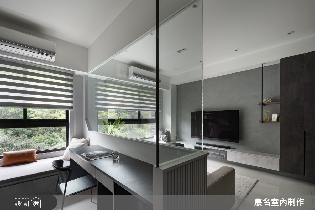 25坪新成屋(5年以下)＿現代簡約風客廳書房臥榻案例圖片＿宸名設計有限公司＿宸名_24之24