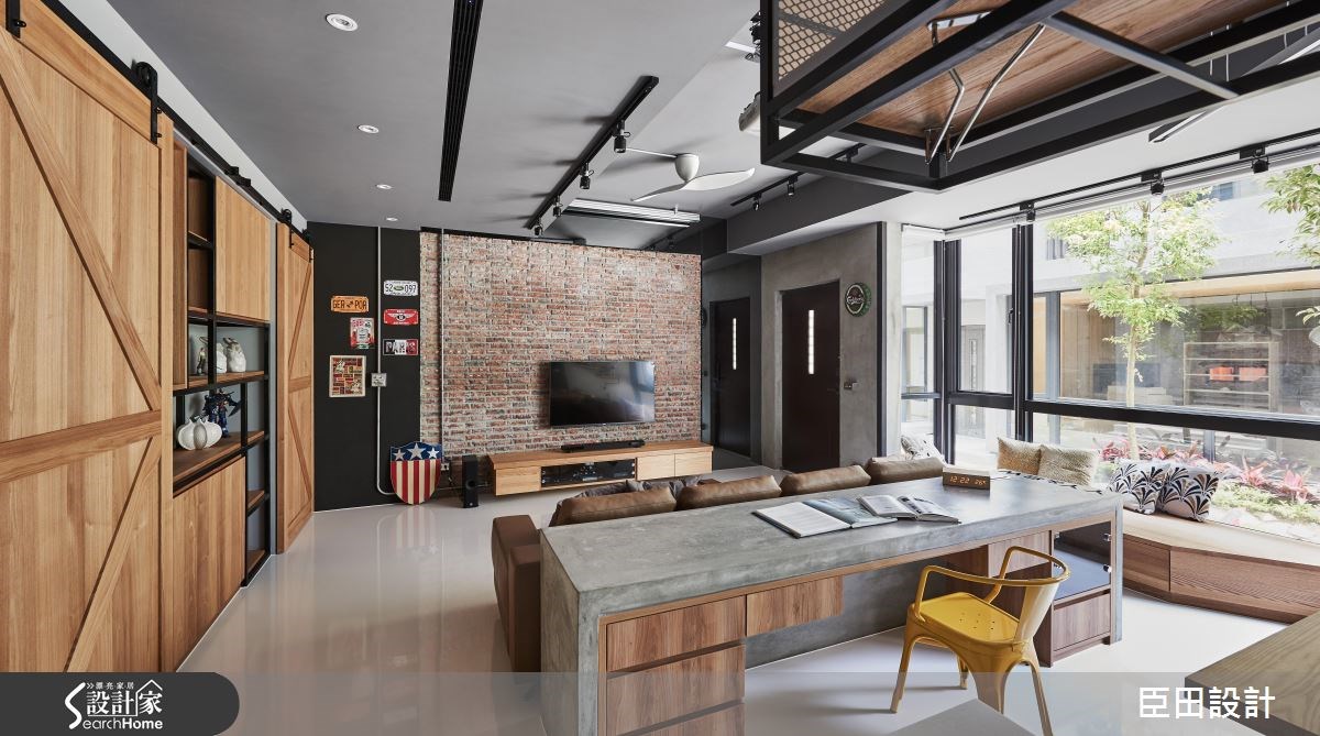 37坪新成屋(5年以下)＿工業風客廳書房案例圖片＿臣田設計＿臣田_02 御見之4