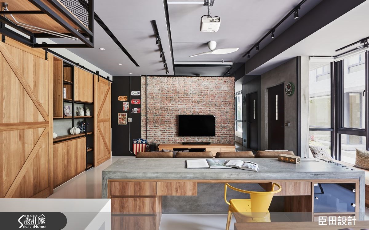 37坪新成屋(5年以下)＿工業風客廳書房案例圖片＿臣田設計＿臣田_02 御見之5