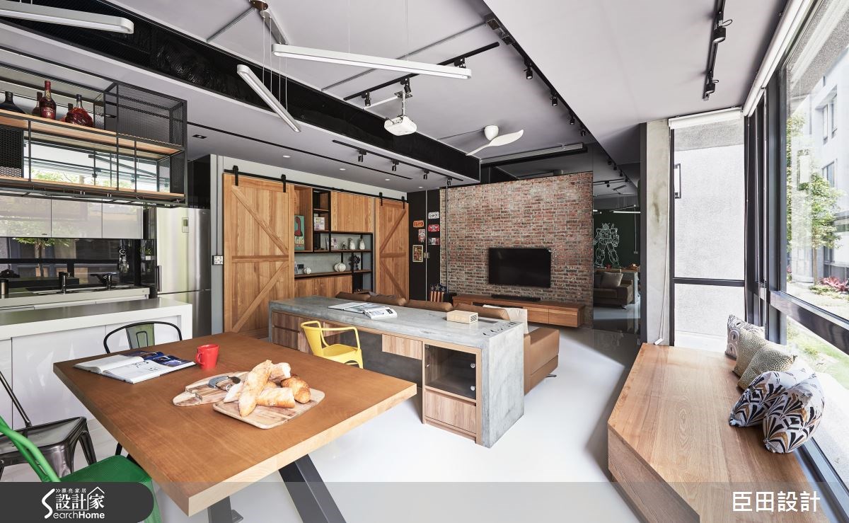 37坪新成屋(5年以下)＿工業風客廳餐廳書房案例圖片＿臣田設計＿臣田_02 御見之6