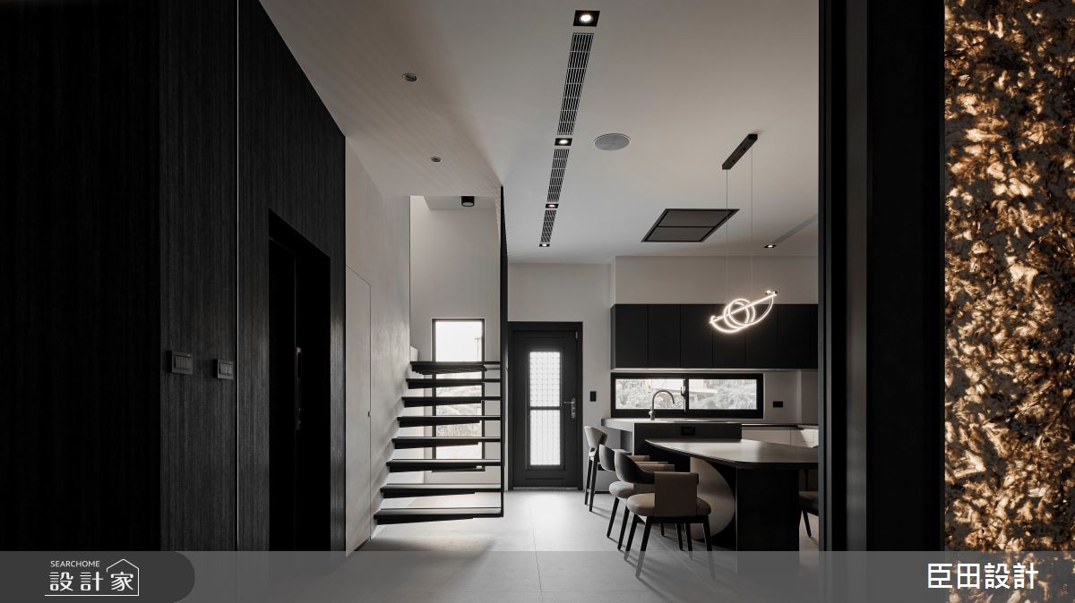 90坪新成屋(5年以下)＿現代風餐廳廚房樓梯中島案例圖片＿臣田設計＿臣田_26之3