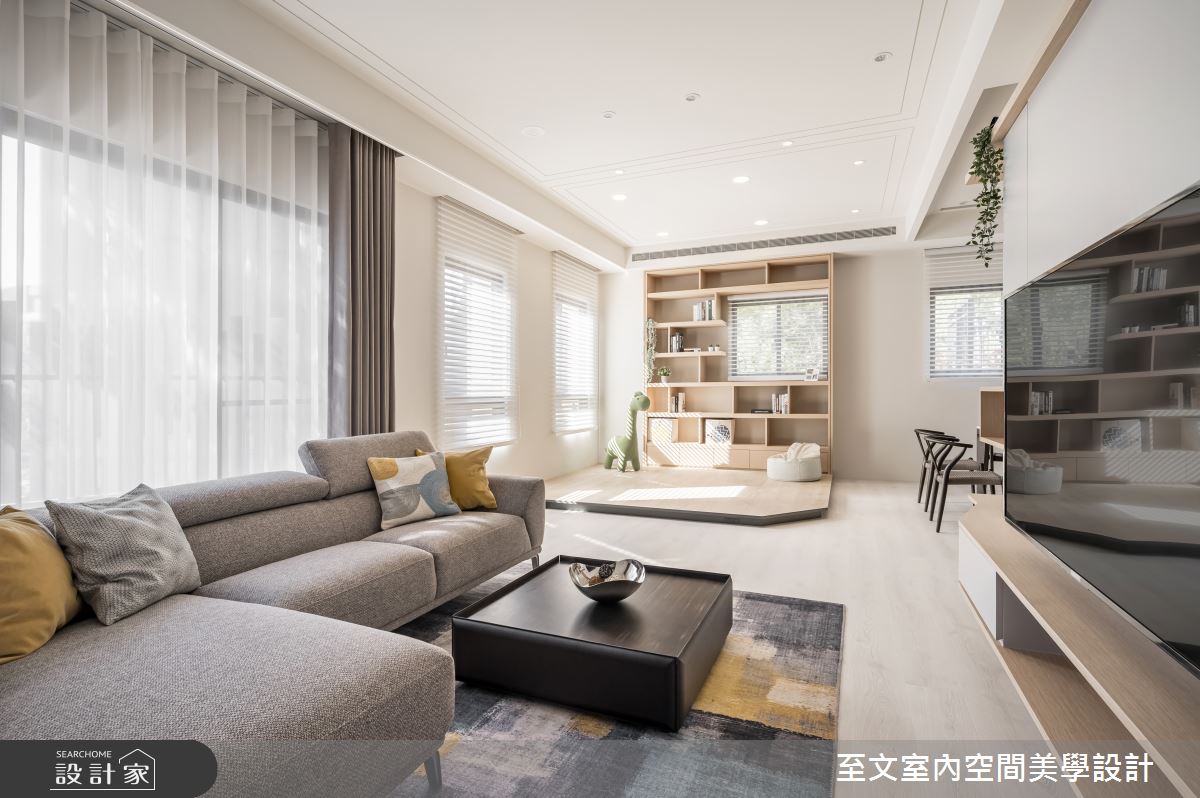 49坪新成屋(5年以下)＿北歐風客廳案例圖片＿至文室內裝修設計＿至文_橙光之4