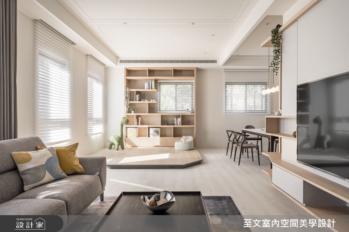 49坪新成屋(5年以下)＿北歐風客廳案例圖片＿至文室內裝修設計＿至文_橙光之5