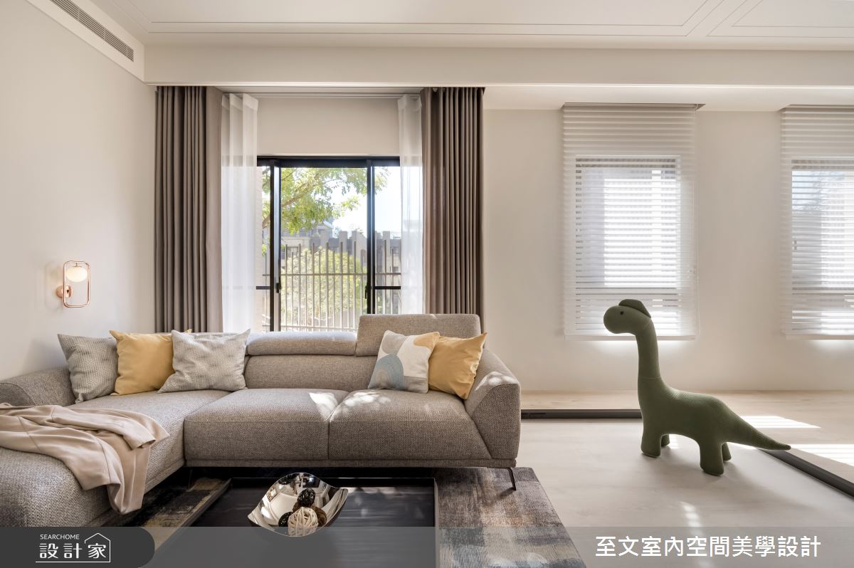 49坪新成屋(5年以下)＿北歐風客廳案例圖片＿至文室內裝修設計＿至文_橙光之7
