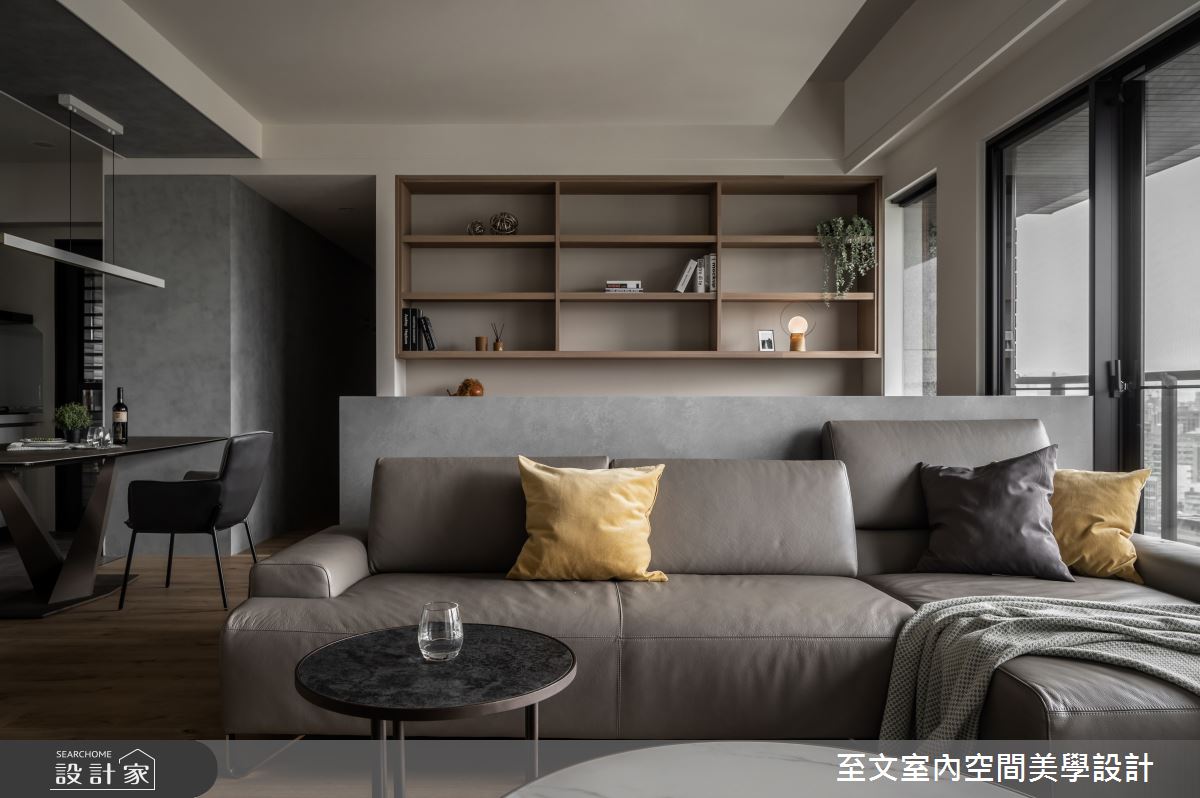 42坪新成屋(5年以下)＿簡約風客廳案例圖片＿至文室內裝修設計＿至文_灰。悸動之6200