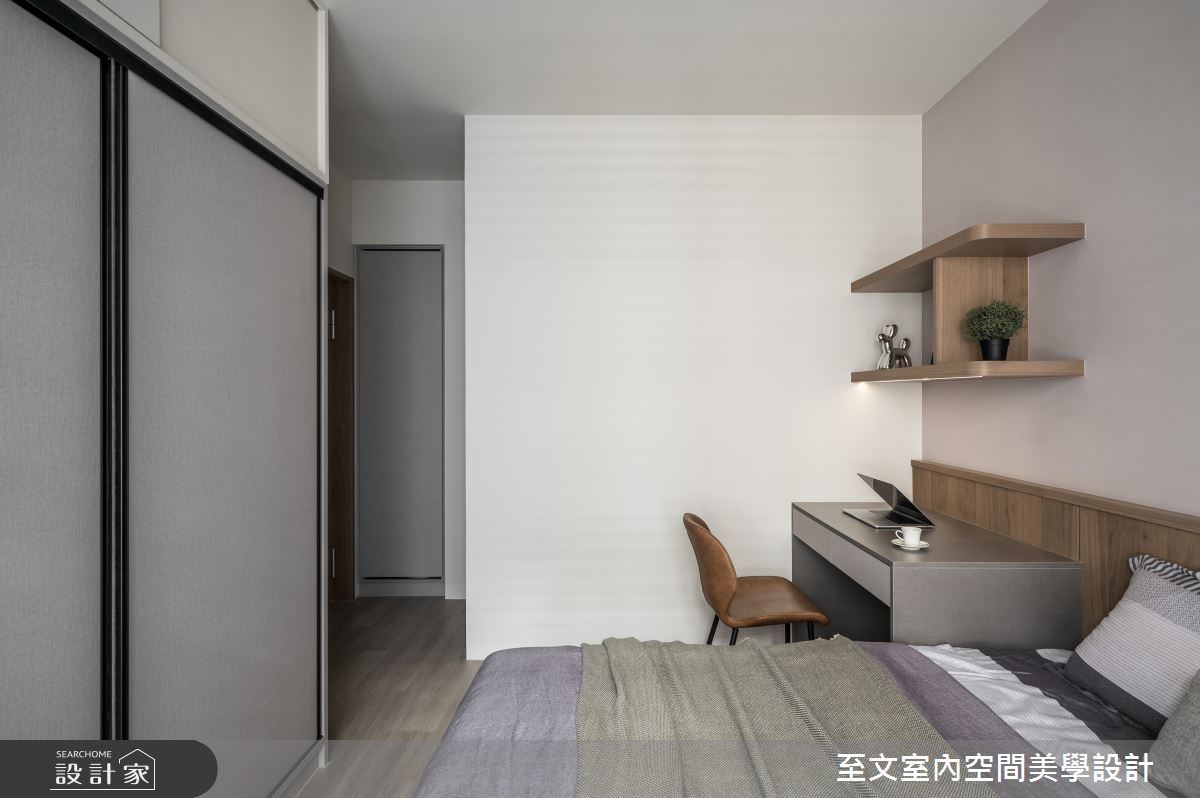27坪新成屋(5年以下)＿現代風臥室案例圖片＿至文室內裝修設計＿至文_灰質調之10