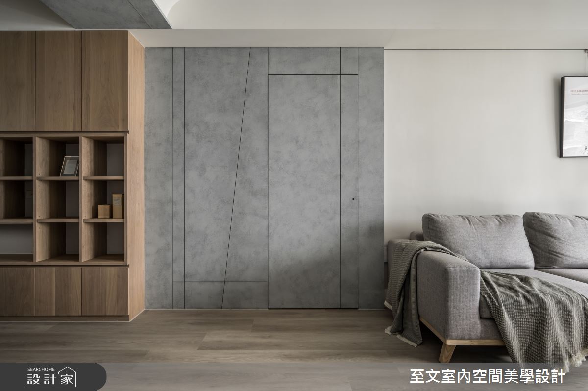 27坪新成屋(5年以下)＿現代風客廳案例圖片＿至文室內裝修設計＿至文_灰質調之4