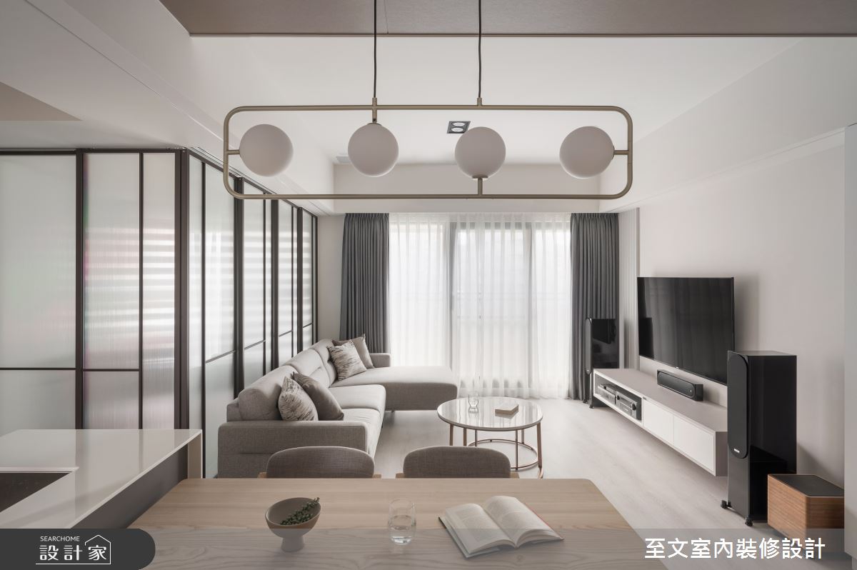 21坪新成屋(5年以下)＿北歐風客廳餐廳案例圖片＿至文室內裝修設計＿至文_嶼 燕麥白之3