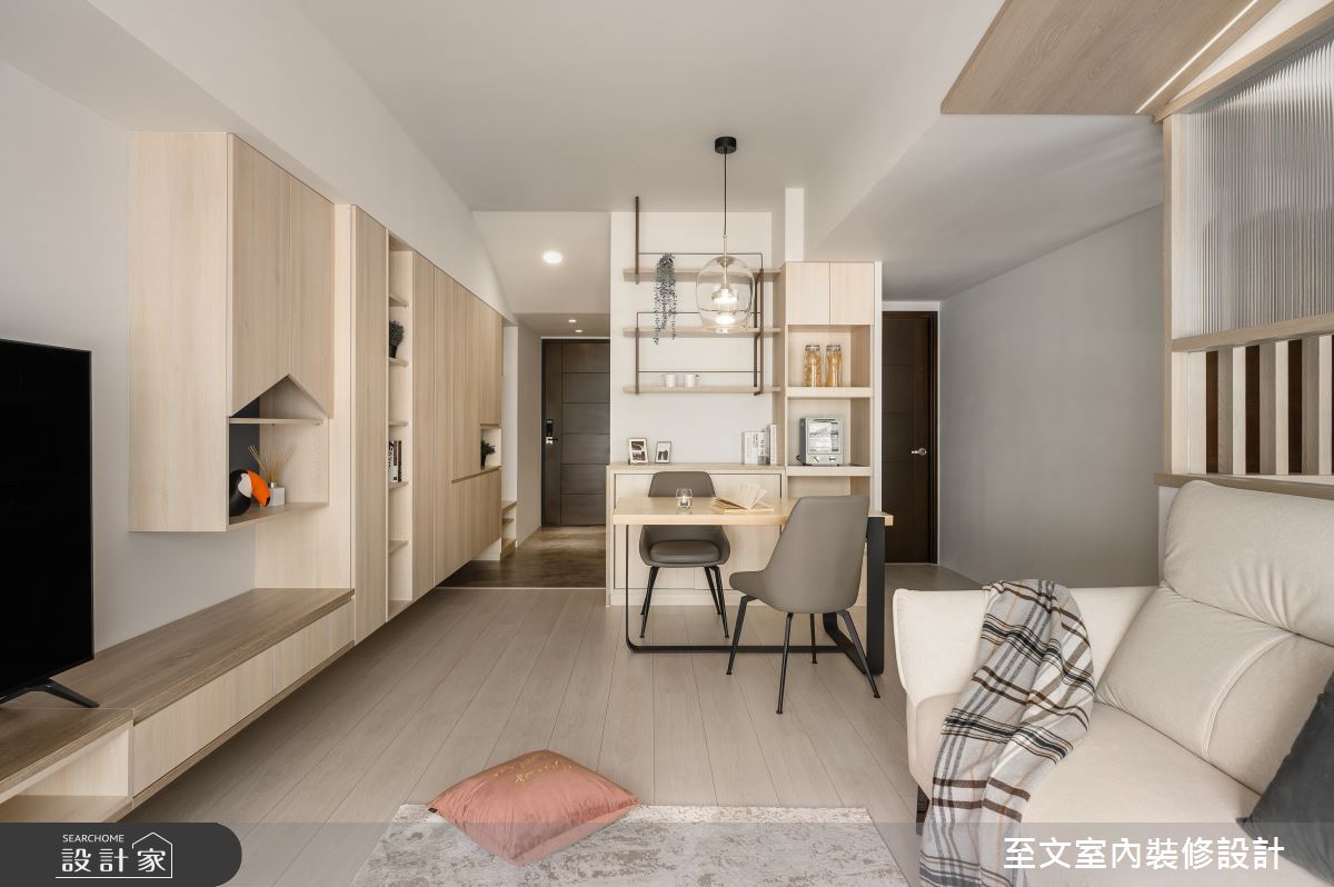 20坪新成屋(5年以下)＿日式風客廳案例圖片＿至文室內裝修設計＿至文_春日拂曉之2