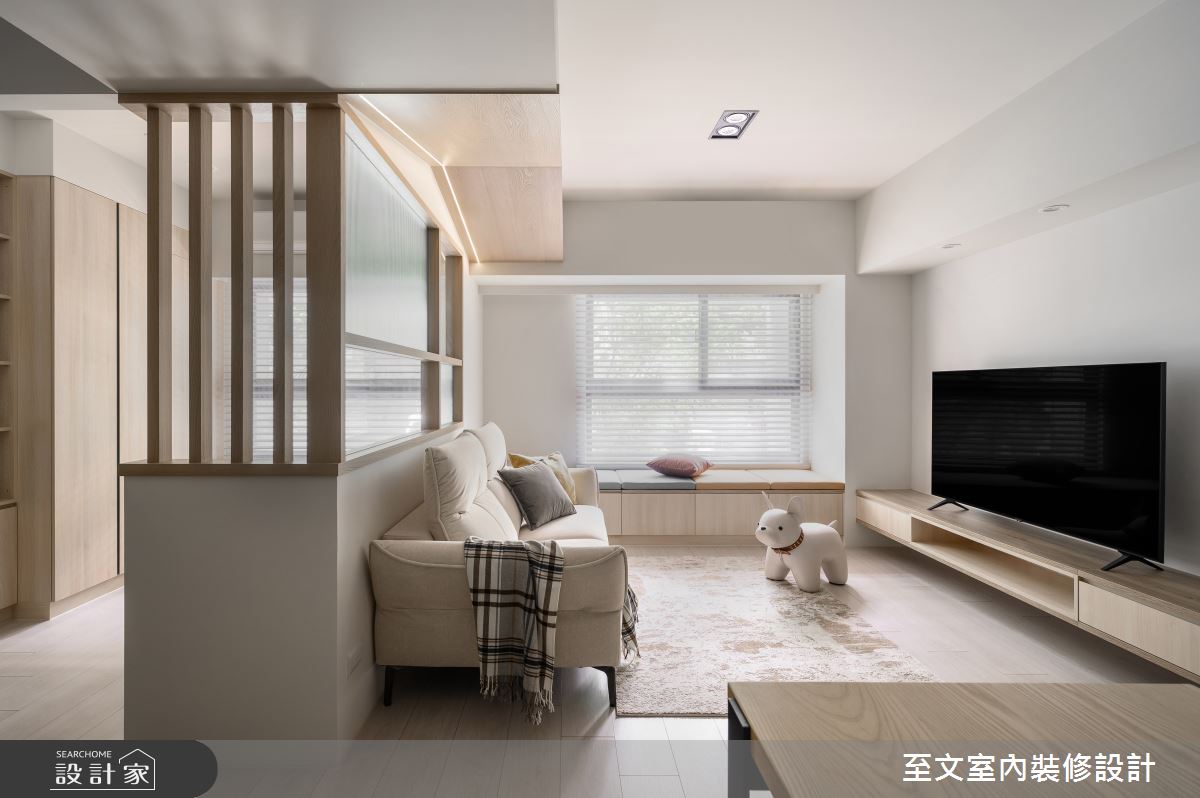 20坪新成屋(5年以下)＿日式風客廳臥榻案例圖片＿至文室內裝修設計＿至文_春日拂曉之7