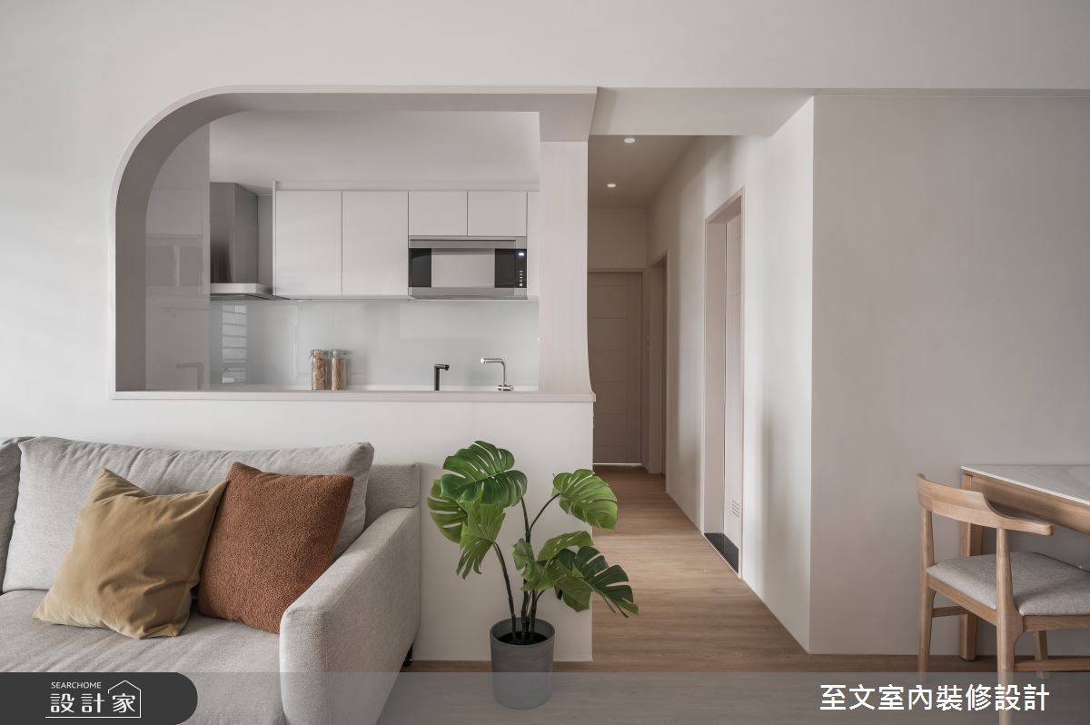 22坪新成屋(5年以下)＿簡約風客廳餐廳走廊案例圖片＿至文室內裝修設計＿至文_於 餘白之8