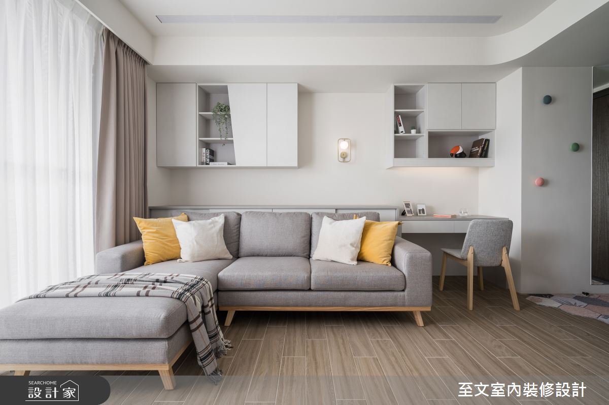 15坪新成屋(5年以下)＿北歐風客廳案例圖片＿至文室內裝修設計＿至文_逸光之5