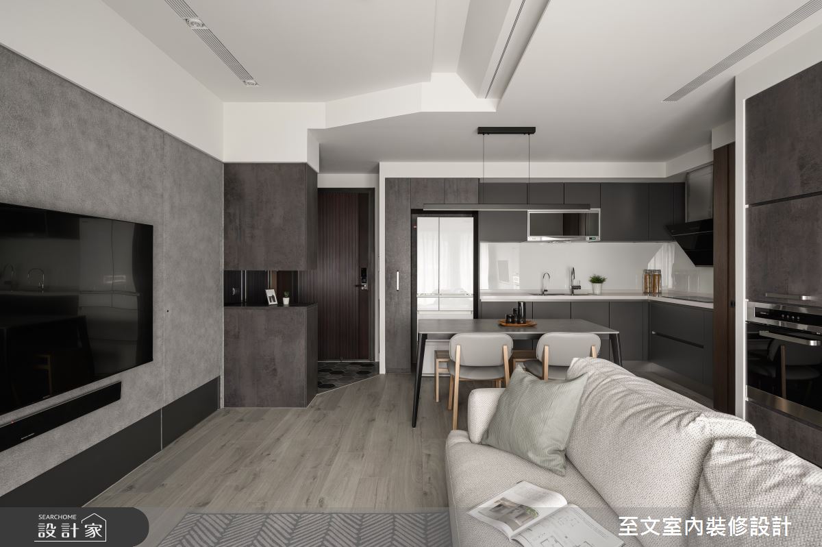 新成屋(5年以下)＿現代風玄關客廳餐廳廚房案例圖片＿至文室內裝修設計＿至文_樸器之4