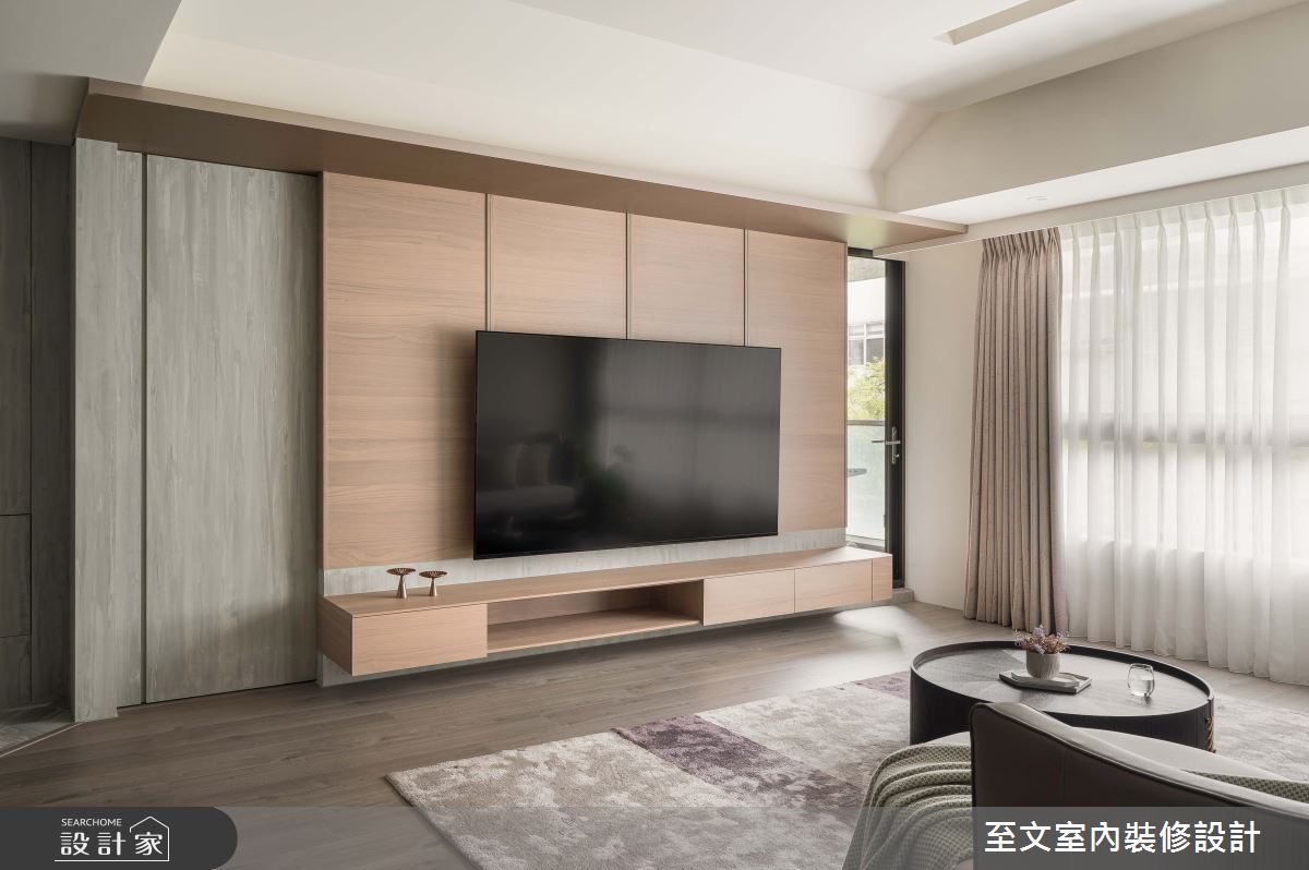 40坪新成屋(5年以下)＿現代風客廳案例圖片＿至文室內裝修設計＿至文_沉蘊之1