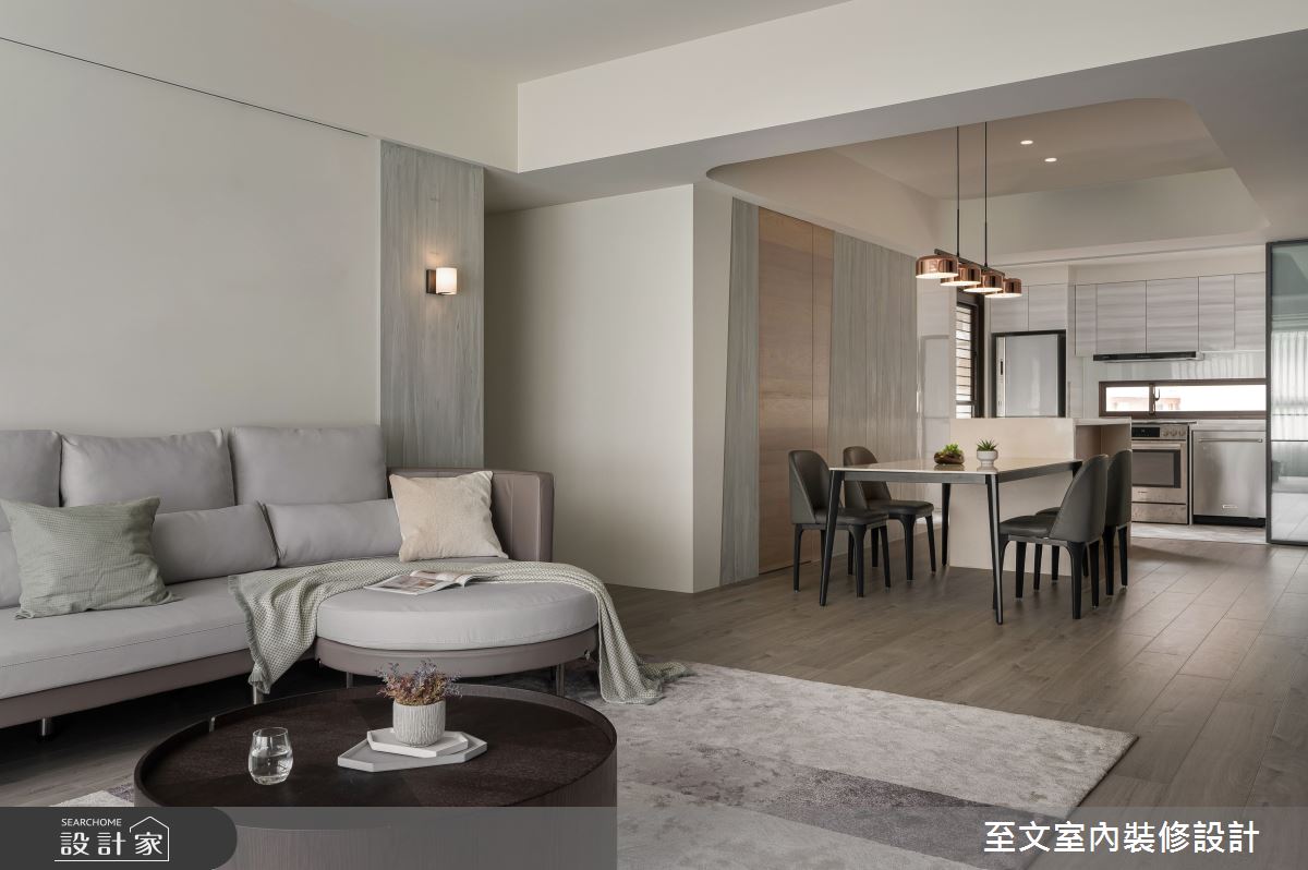 40坪新成屋(5年以下)＿現代風客廳餐廳案例圖片＿至文室內裝修設計＿至文_沉蘊之7