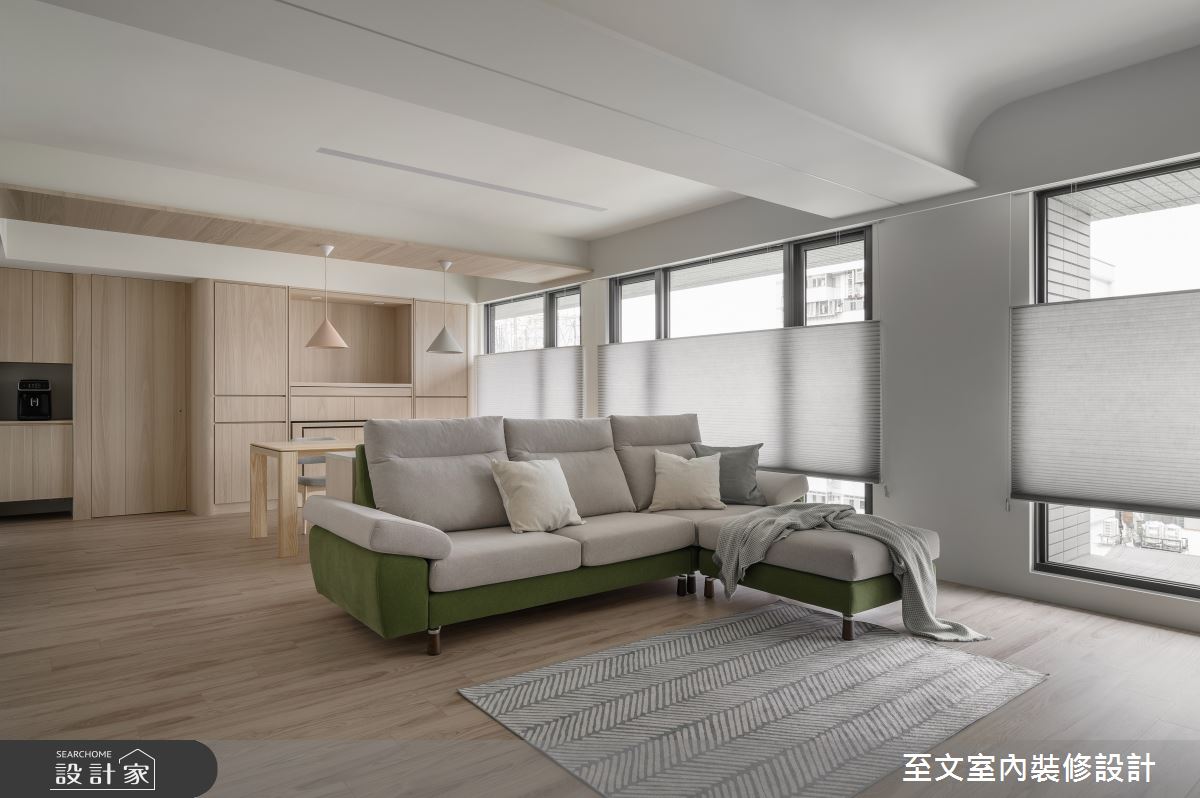 44坪新成屋(5年以下)＿北歐風客廳案例圖片＿至文室內裝修設計＿至文_映落日光之5