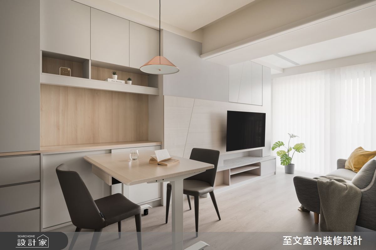 13坪新成屋(5年以下)＿北歐風客廳餐廳案例圖片＿至文室內裝修設計＿至文_暖杏之4