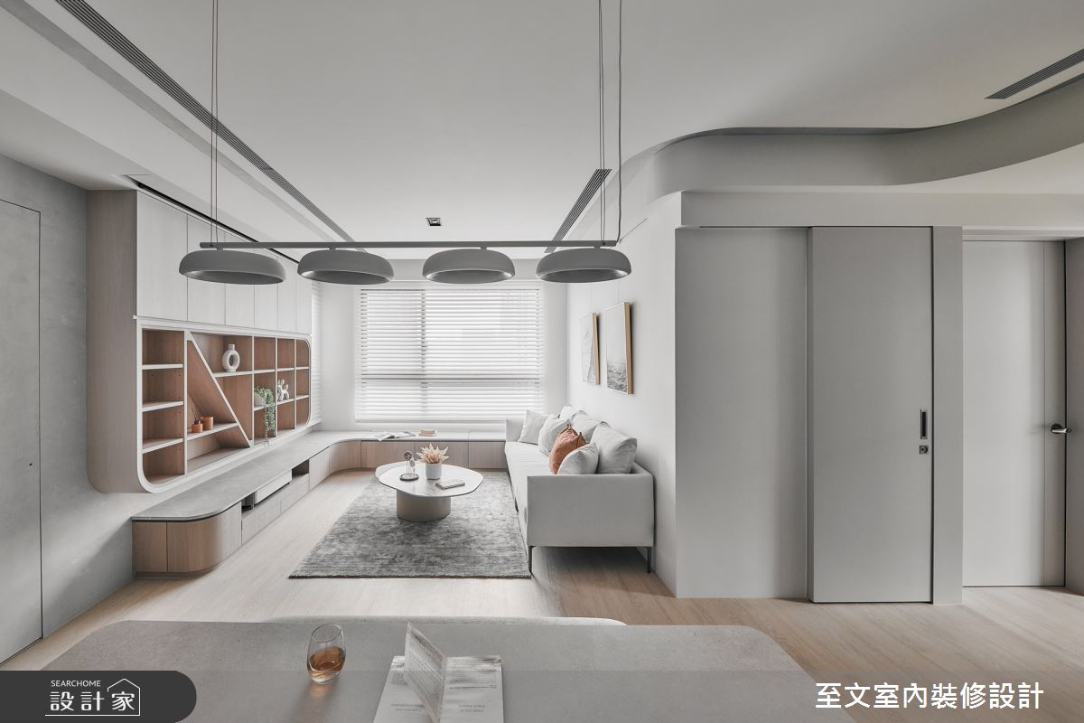 28坪新成屋(5年以下)＿北歐風客廳餐廳臥榻案例圖片＿至文室內裝修設計＿至文_揉塑之7